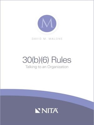 cover image of 30(b)(6) Rules